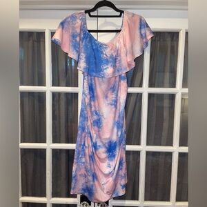 Woman’s Cloolme pink blue tie dye maternity dress NWT medium